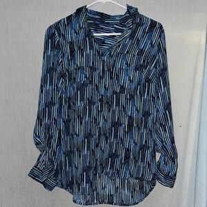 Apt. 9 Blue Patterned Women's Blouse